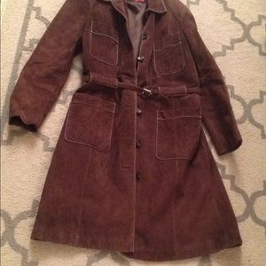 Suede trench coat